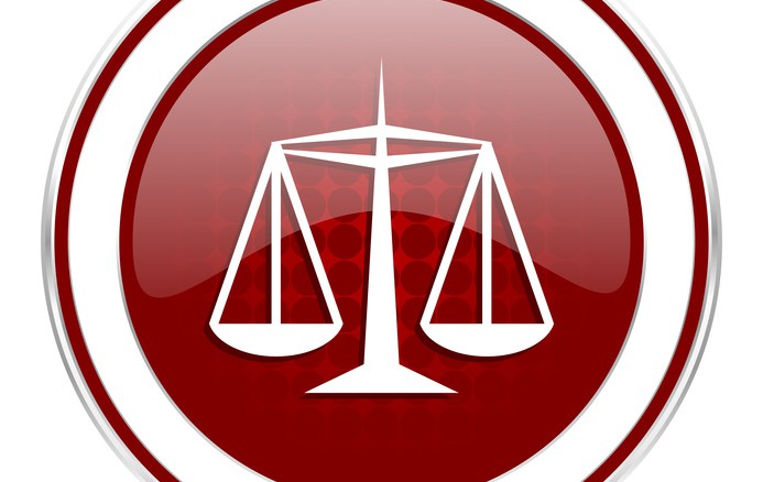 justice red glossy web icon